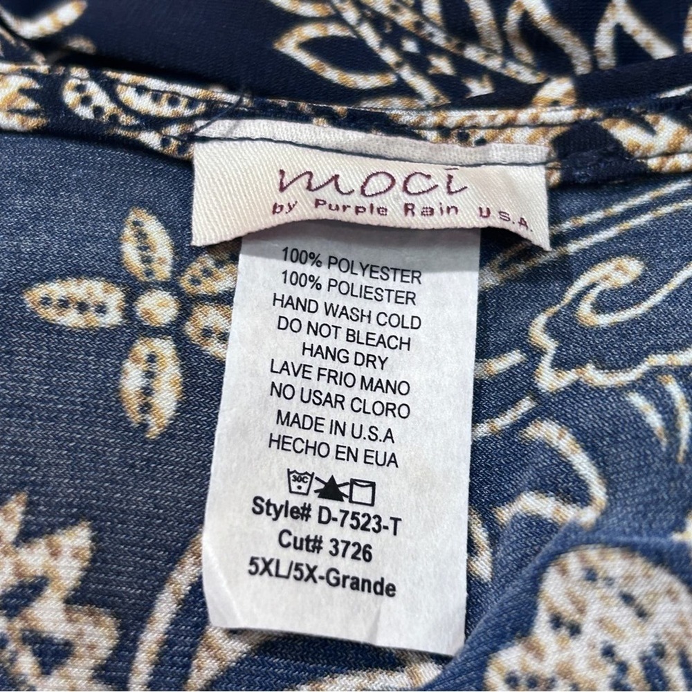 ⭐️Moci Purple Rain Navy Jersey Knit Floral Wrap Office Casual Date Night Dress - Picture 12 of 15